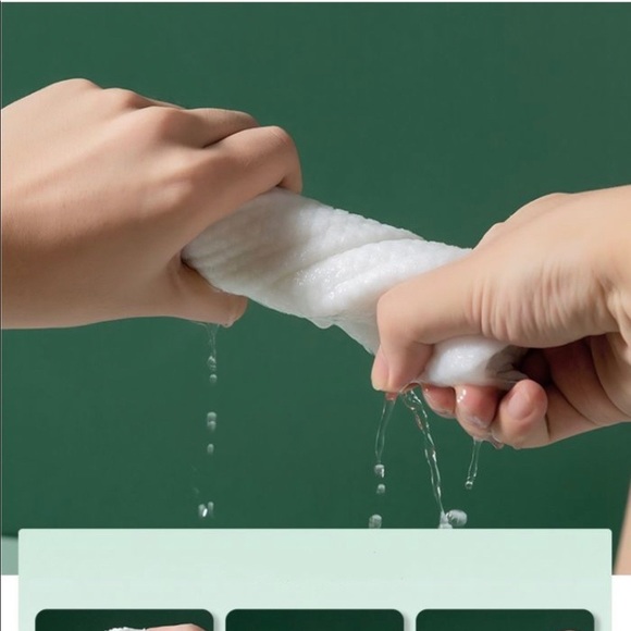 Portable travel pure cotton disposable white soft bath towels 6 pack - Picture 4 of 14